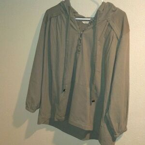 NWT Olive Green 100% Cotton Soft Surroundings Fall Jacket LP